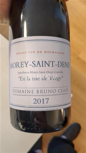 Bourgogne Morey-saint-denis Grand Cru Domaine Bruno Clair "En la rue de Vergy" 2017