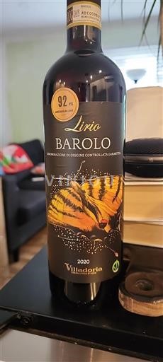 Vin Rouge sec Lirio Villadoria 2020 Italie Piémont Barolo