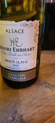 Vin Blanc sec Collection Familiale Henri Ehrhart 2023 France Alsace Pinot blanc