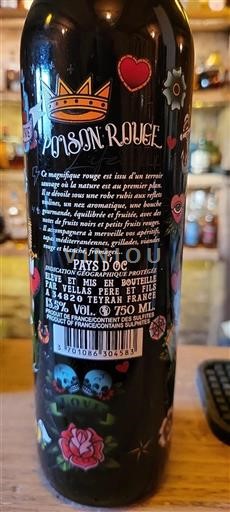 Languedoc-Roussillon Pays d'Oc Vellas Pere Et Fils Poison Rouge 2020