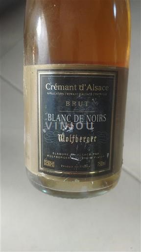Vin Effervescent Blanc brut Blanc de Noirs Wolfberger Non millésimé France Alsace Crémant-d'alsace
