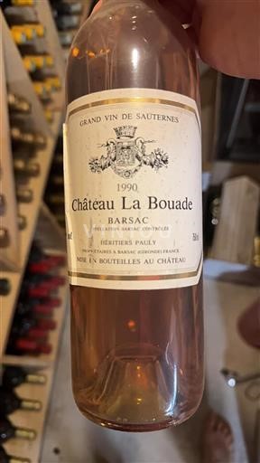 Vin Blanc moelleux Château La Bouade 1990 France Bordeaux Barsac