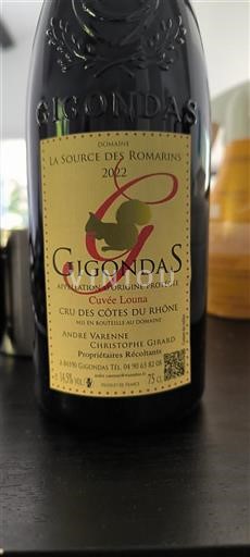 Rhône Valley Gigondas La Source Des Romarins Louna 2022