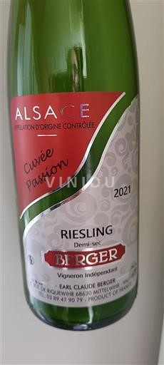 Elsass Riesling Berger Passion 2021