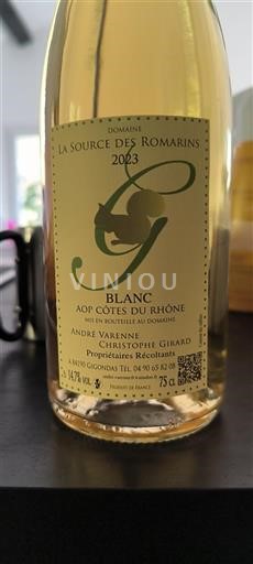 Rhône Valley Côtes-du-Rhône La Source Des Romarins 2023