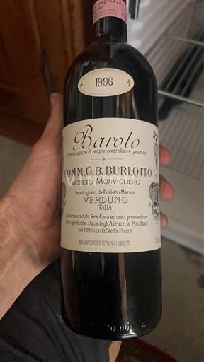 Piémont Barolo Comm. G.b. Burlotto Vigneto Monvigliero 1996