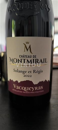 Vallée du Rhône Vacqueyras Château Montmirail Solange et Régis 2022