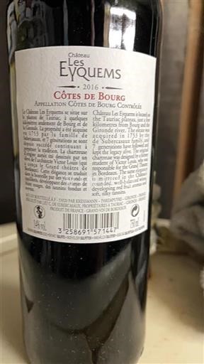 Bordeaux Côtes-de-bourg Château Les Eyquem 2016