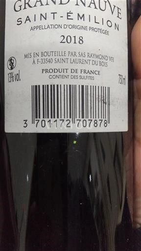 Bordeaux Saint-Émilion Château Grand Nauve 2018