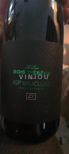 Vin Rouge sec Bois Ébène 2019 France Provence, basse vallée du Rhône, Corse Vaucluse