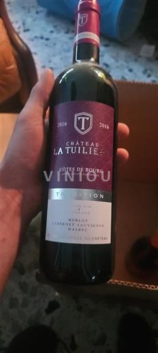 Bordeaux Côtes-de-bourg Château La Tuilière Tradition 2016