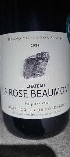 Bordeaux Blaye-Côtes-de-Bordeaux Château La Rose Beaumont Les Pierrières 2022
