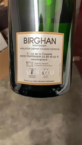 Alsasko Crémant d'Alsace Birghan 2019