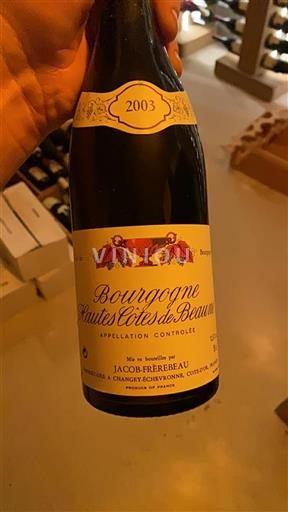 Burgundy Hautes-Côtes de Beaune Grand Cru Jacob Frerebeau 2003