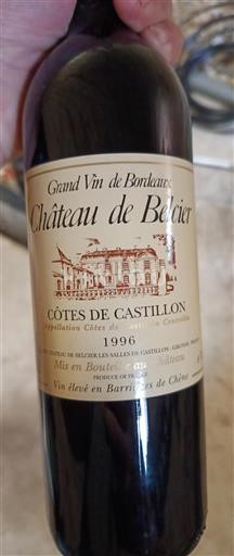 Bordeaux Ospecificerad Château Belcier 1996