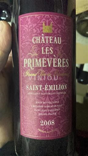 Bordeaux Saint-Émilion Château Les Primeveres 2008