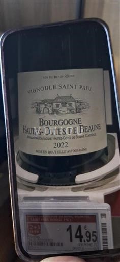 Borgoña Hautes Côtes de Beaune Vignoble Saint Paul 2022