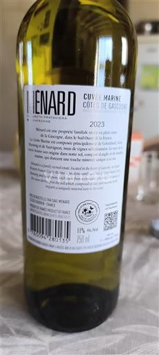 Vin Blanc sec Marine Domaine Menard 2023 France Sud-Ouest Côtes de Gascogne