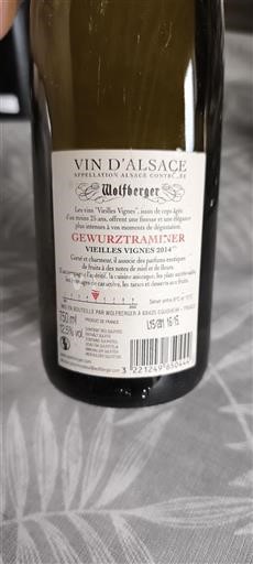 Alsace Wolfberger Vieilles Vignes 2014
