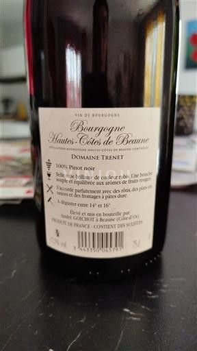 Borgoña Hautes Côtes de Beaune Grand Cru Domaine Trenet Sin añada