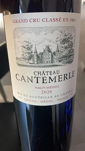 Bordeaux Haut-Médoc Grand Cru Château Cantemerle 2020