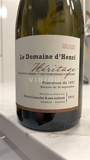 Borgogna Chablis Premier Cru Premier Cru Domaine Le Henri Héritage 2014