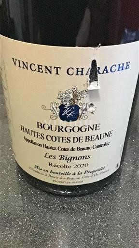 Burgundy Hautes-Côtes de Beaune Vincent Charache Les Bignons 2020