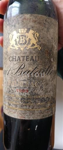 Bordeaux Pauillac Grand Cru Château Hautbatailley 1993