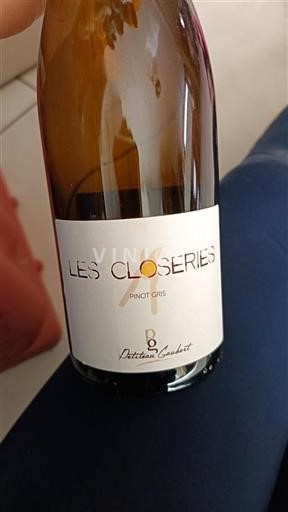 Vin Blanc sec Les Closeries Petitau Gaubert Non millésimé France Alsace Pinot gris