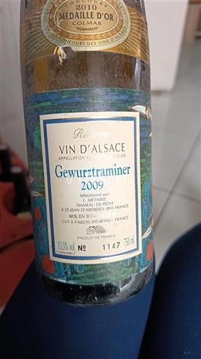 Vin Rouge sec Réserve 2009 France Alsace