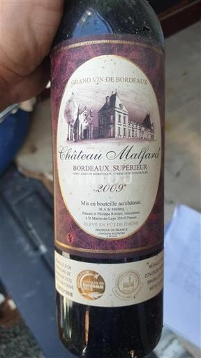Bordeaux Bordeaux Supérieur Château Malfard 2009