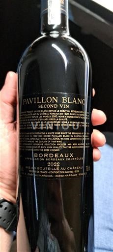 Bordeaux Château Margaux Pavillon Blanc 2022