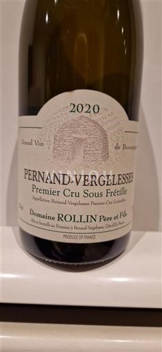Burgundsko Pernand-Vergelesses Premier Cru Domaine Rollin Père Et Fils Sous Frétile 2020