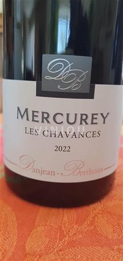 Vin Rouge sec Les Chavances Danjean-Berthoux 2022 France Bourgogne Mercurey AOC