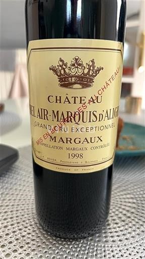 Burdeos Margaux Grand Cru Bel Air Marquis Aligre Grand Cru Exceptionnel 1998