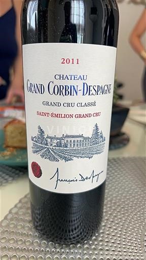 Vin Rouge sec Château Grand Corbin-Despagne 2011 France Bordeaux Saint-Émilion Grand Cru Grand Cru