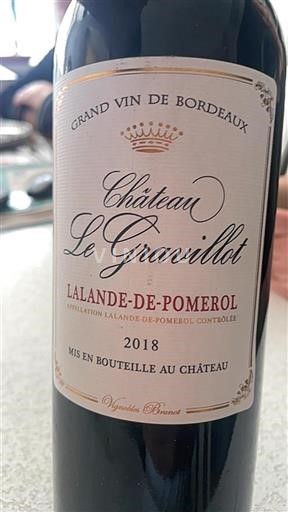 Bordeaux Lalande-de-pomerol Château Le Gravillot 2018