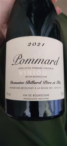 Bourgogne Pommard Domaine Billard Père Et Fils 2021