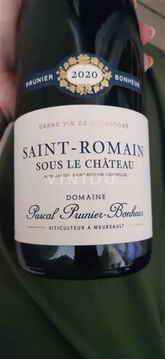 Borgogna Saint-Romain Domaine Pascal Prunierbonheur Sous le Château 2020