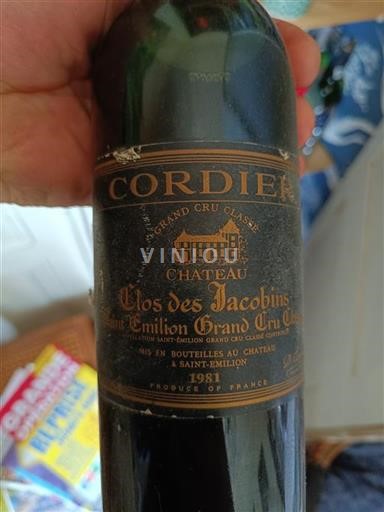 Bordeaux Saint-Émilion Grand Cru Grand Cru Clos Des Jacobins 1981