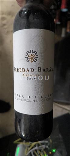 Vin Rouge sec Crianza Heredad barán 2019 Espagne Castille et León Ribera del Duero