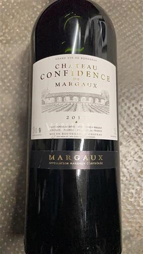 Bordeaux Margaux Château Confidence De Margaux 2015