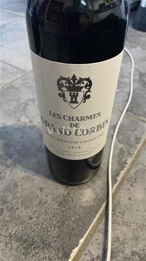 Vin Rouge sec Les Charmes de Grand Corbin 2018 France Bordeaux Saint-Émilion Grand Cru Grand Cru
