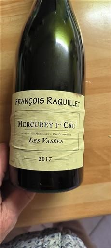 Borgogna Mercurey Premier Cru François Raquillet Les Vasières 2017