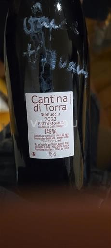Vin Rouge sec Cantina di Torra 2023 France Corse Patrimonio