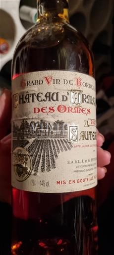 Bordeaux Sauternes Grand Cru Château Armajan Des Ormes 2002