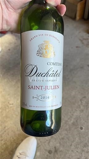 Bordeaux Saint-Julien Comtesse Duchatel Grande Réserve 2016