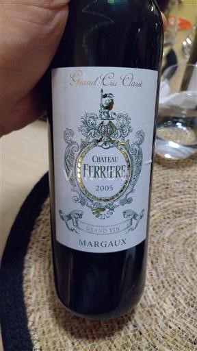 Bordeaux Margaux Grand Cru Château Ferrière 2005