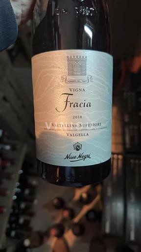 Vin Rouge sec Fracia Nino Negri 2018 Italie Lombardie