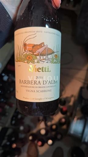 Piémont Barbera d'Alba Vietti Vigna Scarrone 2016